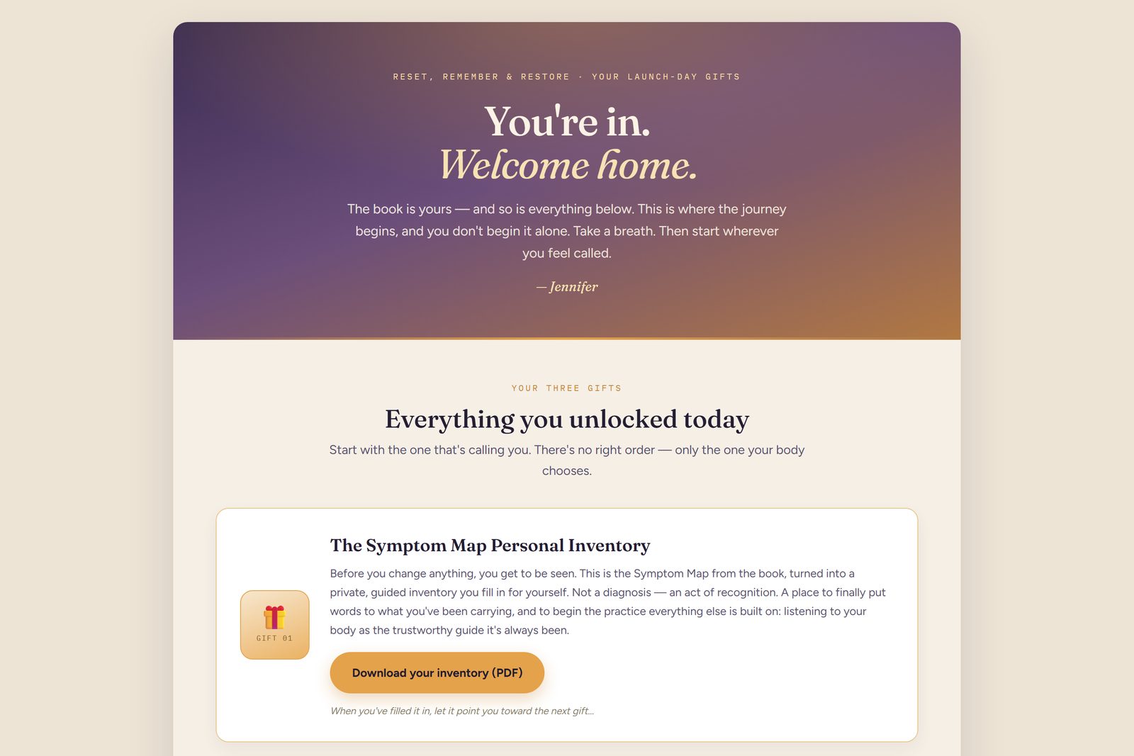 The gated buyer bonus hub, live